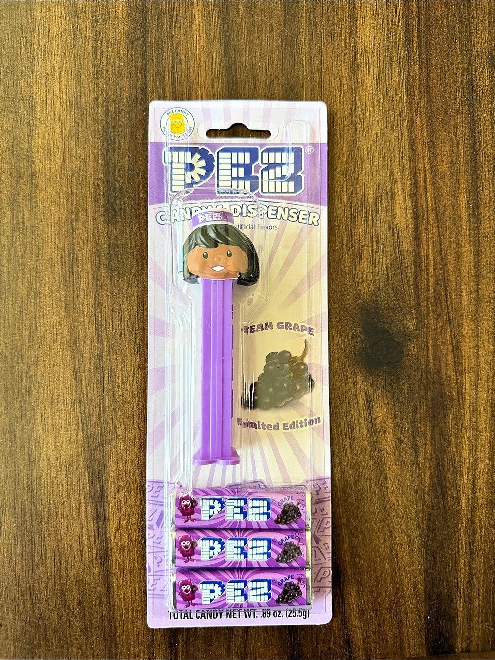 PEZ Team Grape Presenter Girl Dispenser Purple Limited Edition